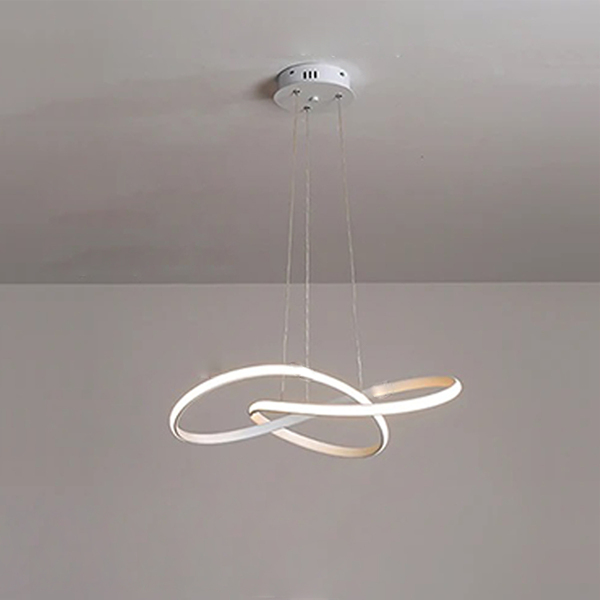 Lustre Pendente Led 3000k Perfil Arco Infinito Iluminaçao Recepçao Hall Entrada Restaurante Hotel Residencial Comercial