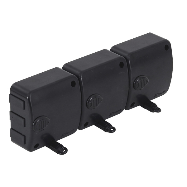 Varal de Parede Aço Preto 10x600x27,6cm 3 Módulo StendMax Maxeb